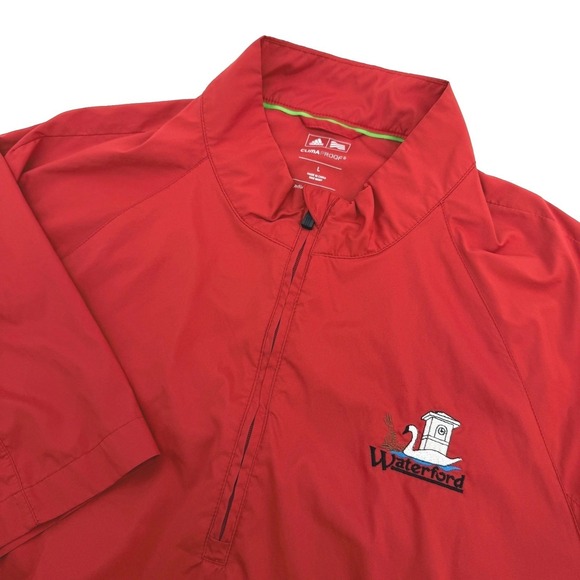 adidas Other - Adidas Golf Windshirt Jacket Mens XL Red 1/4 Zip Pockets Short Sleeve Waterford